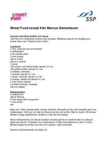 Street Food-recept Marcus Samuelsson - Cision