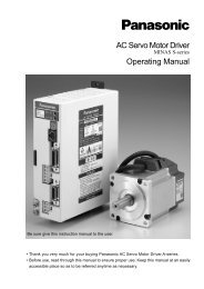 AC Servo Motor Driver Operating Manual - Panasonic