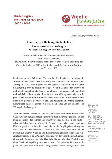 Predigt von Karl Kardinal Lehmann (PDF)