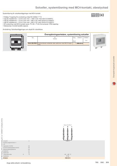 TBS | Överspänningsskydd solceller - OBO Bettermann