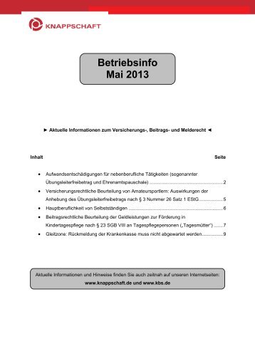 Betriebsinfo Mai 2013 (PDF/105 KB) - Knappschaft-Bahn-See