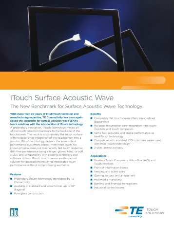 iTouch Surface Acoustic Wave - Elo TouchSystems