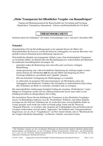 "Mehr Transparenz bei öffentlicher Vergabe von Bauaufträgen" (PDF)