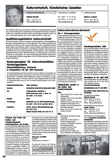 1. Semester 2009 - VHS Dortmund - Stadt Dortmund