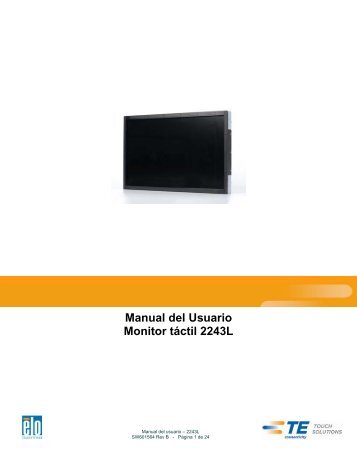 Manual del Usuario Monitor táctil 2243L - Elo TouchSystems