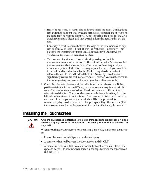 AccuTouch Product Guide - Elo TouchSystems