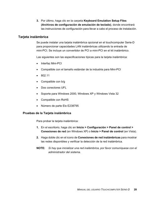 Manual del usuario del Touchcomputer Serie-D