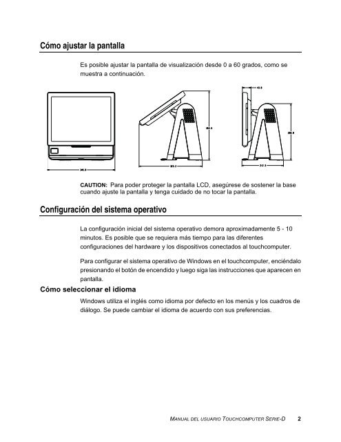 Manual del usuario del Touchcomputer Serie-D