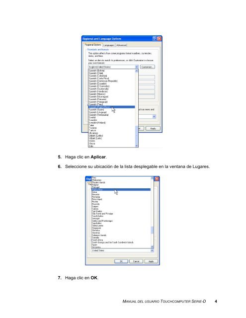 Manual del usuario del Touchcomputer Serie-D