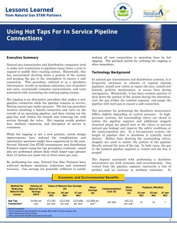 using hot taps for in service pipeline connections (PDF)