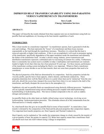 improved heat transfer capability using synthetic iso ... - Petro-Canada