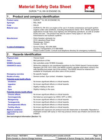 MSDS - Petro-Canada