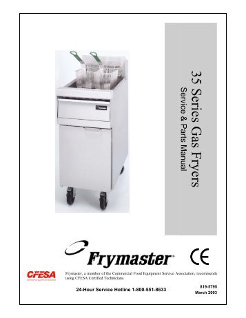 frymaster fryers manual Pro h50/55-series gas fryers service and parts manual frymaster.