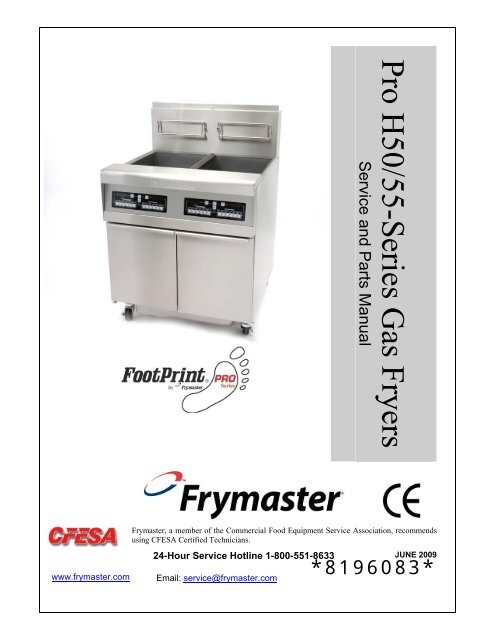 frymaster fryers manual Pro h50/55-series gas fryers service and parts manual frymaster.