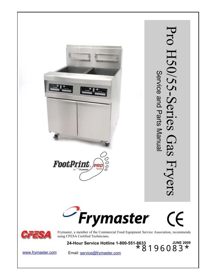 35 Series Gas Fryers Service & Parts Manual Frymaster