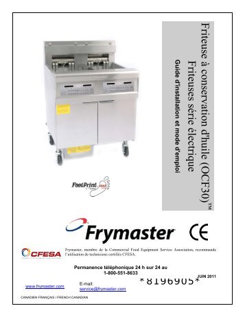 friteuses électriques série ocf30 - Frymaster