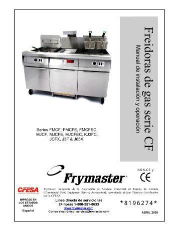 *8196274* Freidoras de gas serie CF Manual de ... - Frymaster