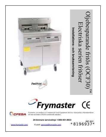 ocf30™ -serien elektrisk fritös - Frymaster