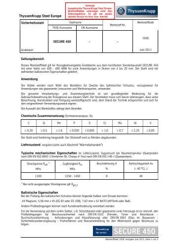 secure 450 - Sonderbaustähle von ThyssenKrupp Steel Europe ...