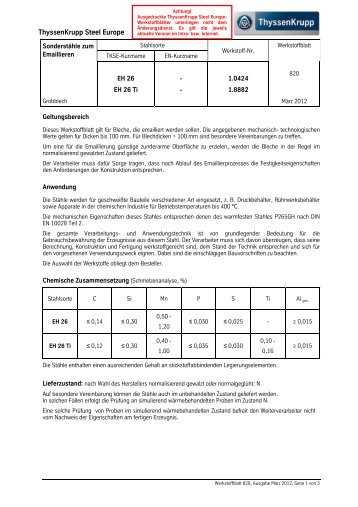 ThyssenKrupp Steel Europe - Sonderbaustähle von ThyssenKrupp ...