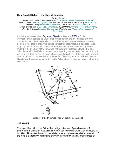 Delta Parallel Robot — the Story of Success It is in ... - Robotics Group