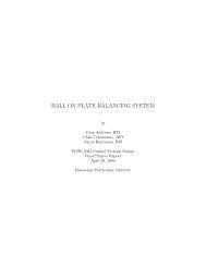 ball on plate balancing system - Rensselaer Polytechnic Institute