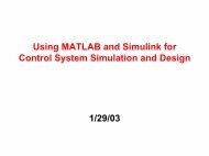 Using MATLAB and Simulink for Control System Simulation and ...