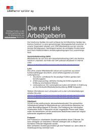 Die soH als Arbeitgeberin - Solothurner Spitäler AG