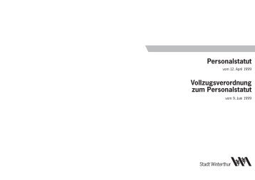 Personalstatut inkl. Vollzugsverordnung zum Personalstatut