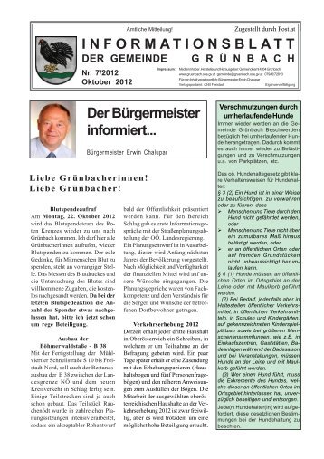 Informationsblatt 7/2012 (311 KB) - .PDF - Grünbach - Land ...