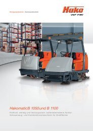 Prospekt Hako Scheuersaugmaschine Hakomatic B1050 und B1100