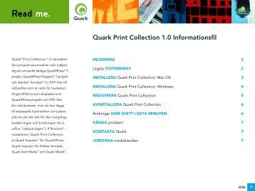 Installera Quark Print Collection