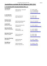 Anschriftenverzeichnis für die Spielserie 2010/ 2011