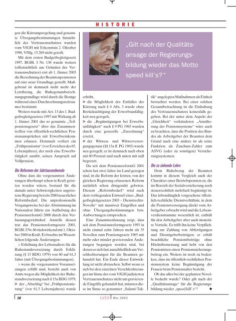 Ausgabe 5/2003 - Gewerkschaft Öffentlicher Dienst