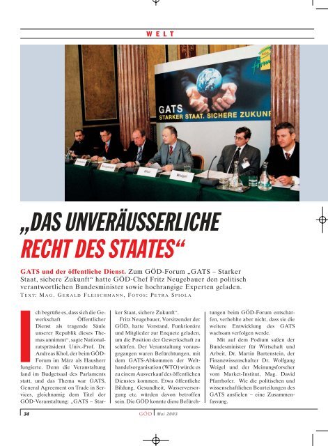 Ausgabe 5/2003 - Gewerkschaft Öffentlicher Dienst