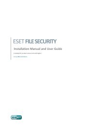 ESET File Security Installation Manual and User Guide