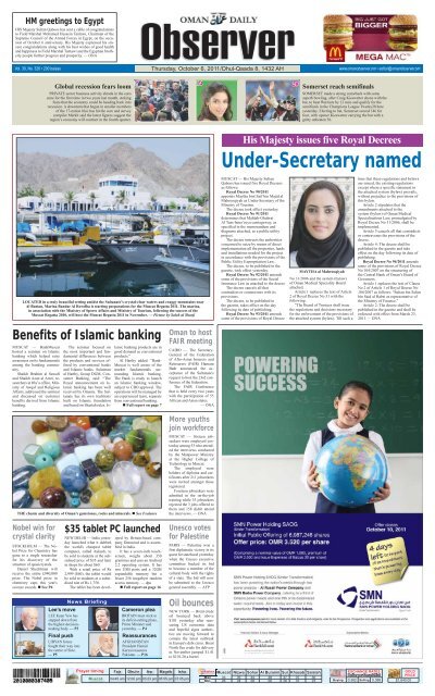 Observer 6 Oct 2011 Oman Observer