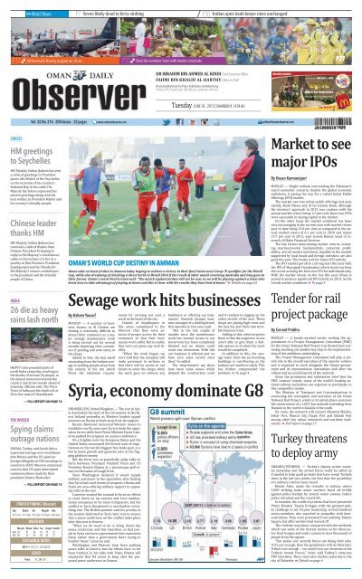 Syria, economy dominate G8 - Oman Observer