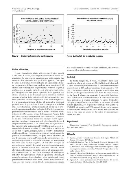 Comunicazioni orali e Poster sul Monitoraggio biologico - Giornale ...