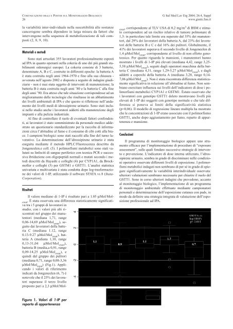 Comunicazioni orali e Poster sul Monitoraggio biologico - Giornale ...