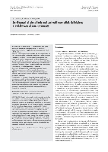 La diagnosi di alessitimia nei contesti lavorativi: definizione e