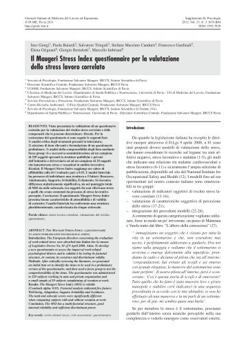 10 giorgi OK - Giornale Italiano di Medicina del Lavoro ed ...