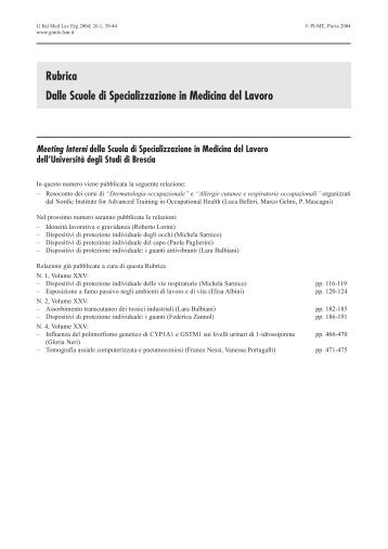 06 meeting 1¡ belleri - Giornale Italiano di Medicina del Lavoro ed ...