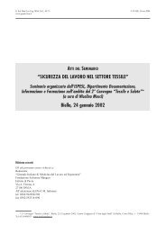 SICUREZZA DEL LAVORO NEL SETTORE TESSILE - Giornale ...