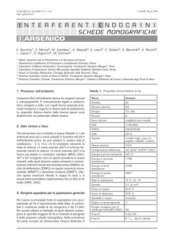 3. Arsenico - Giornale Italiano di Medicina del Lavoro ed Ergonomia ...