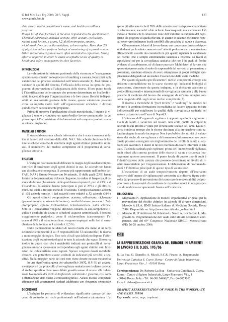 Indice - Giornale Italiano di Medicina del Lavoro ed Ergonomia ...