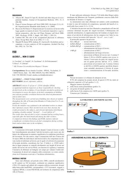 Indice - Giornale Italiano di Medicina del Lavoro ed Ergonomia ...