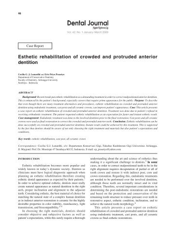 Esthetic rehabilitation of crowded and protruded ... - Journal | Unair