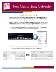 Exchange E-mail for Microsoft Entourage - ICT - New Mexico State ...