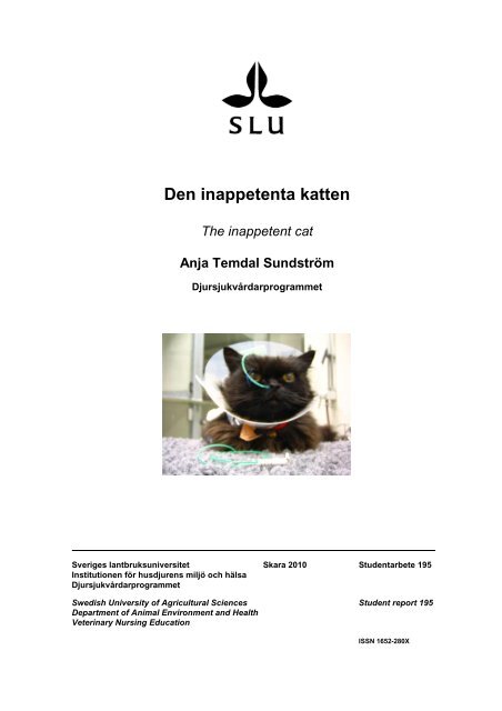 Den inappetenta katten The inappetent cat - SLU